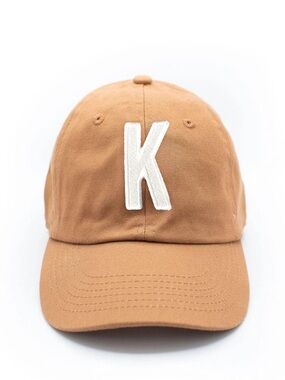 REY TO Z Embroidered 'K' Hat in Terracotta - 0-12m Baby